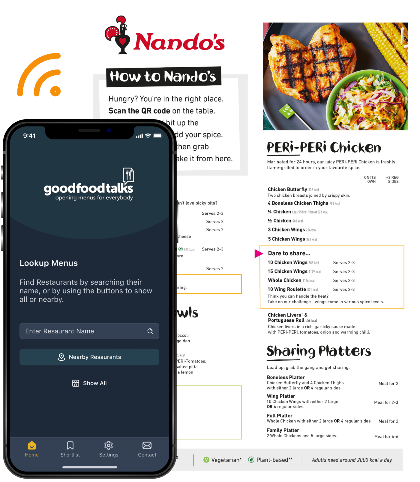 Good Food Talks mobile restaurant menu