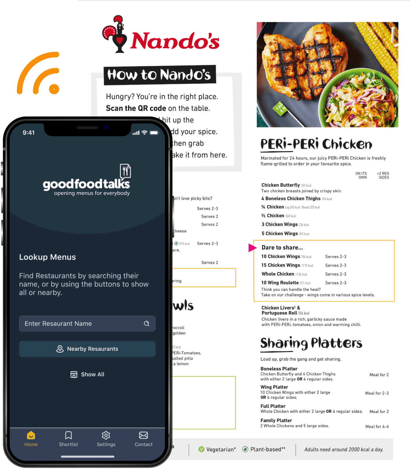 Good Food Talks mobile restaurant menu