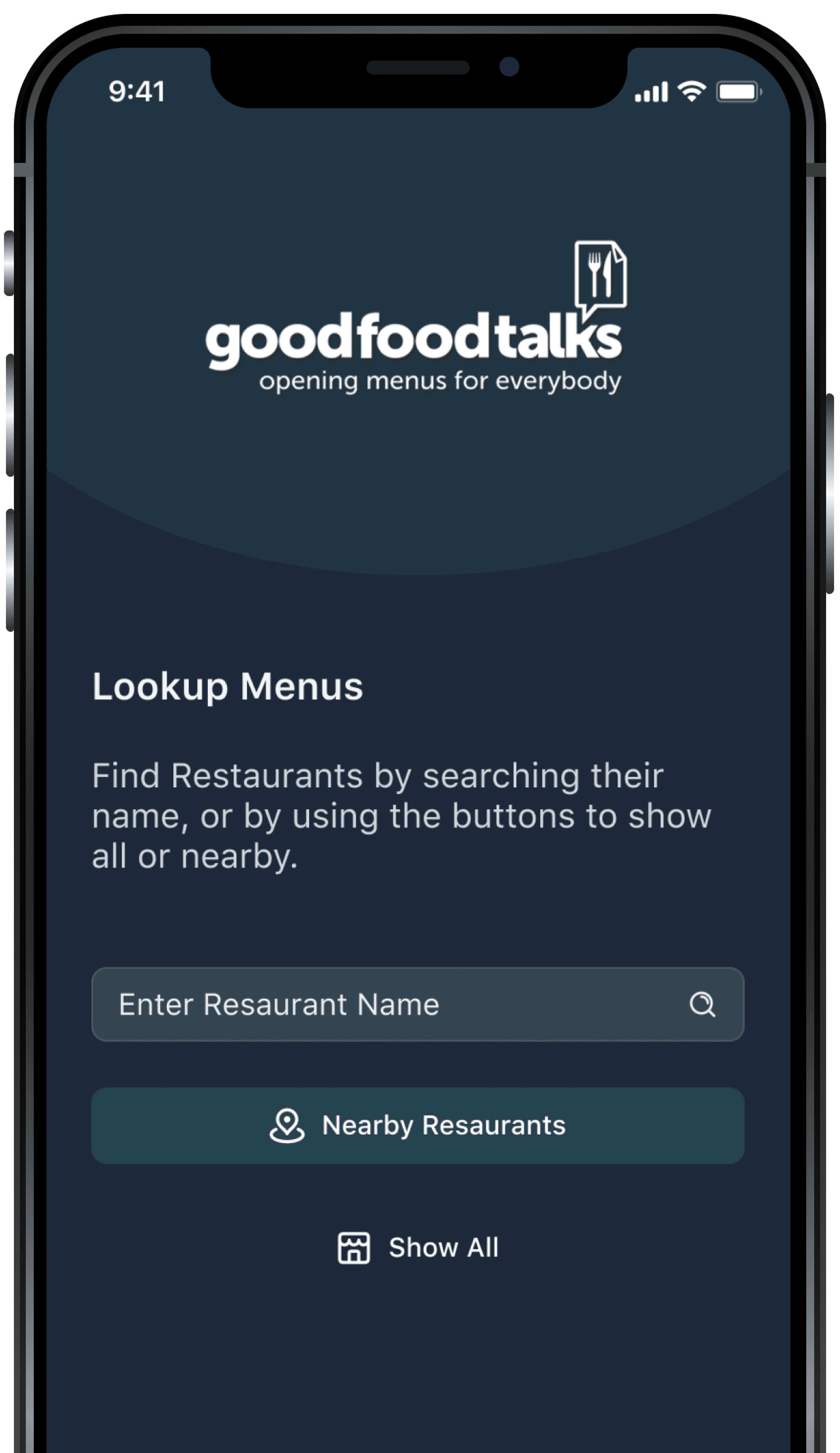 Good Food Talks mobile app screenshots